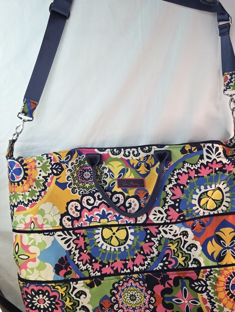 Vera Bradley RIO Lighten Up Zip Expandable Durable Water Resistant Bag Stylish